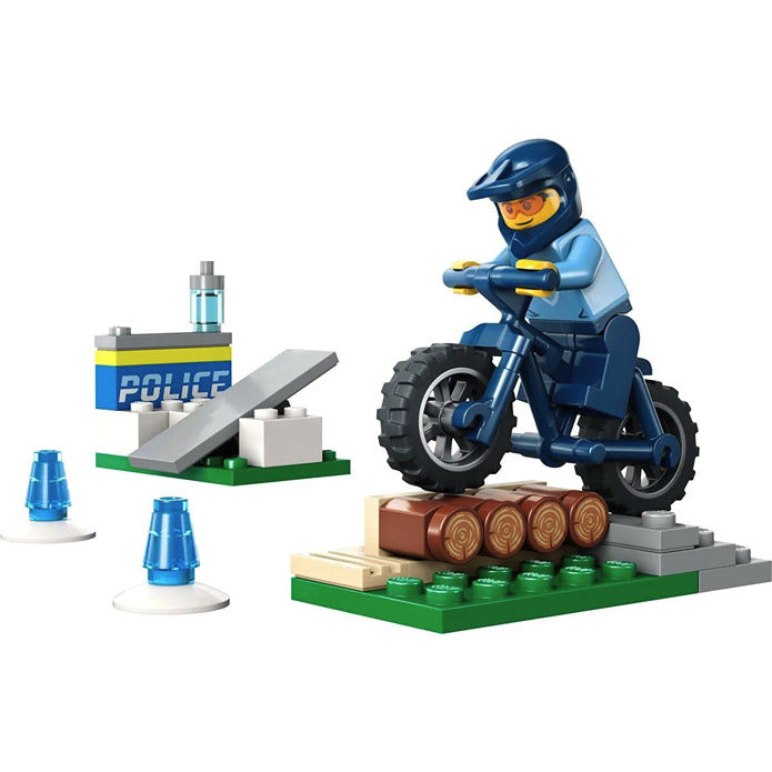 Lego City Police on Bicycle in Training area built for display