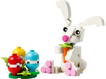 Lego Easter Bunny with Colorful Eggs built for display